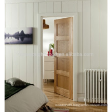 Shaker white oak 4 panel door for bedroom, crown cut veneer door